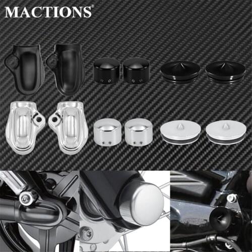 Motorcycle Axle Nut Cover Cap Rear Axle Cover Wheel Shaft Cap Side Protector Guard +Swingarm Bolts Cover For Harley VRSCD V-Rod