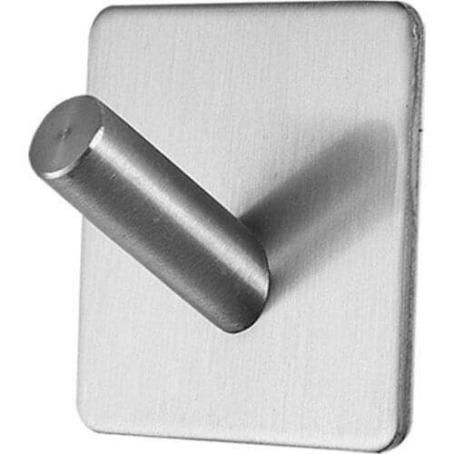 Robe Hooks Stainless Steel Black Non-perforated Clothes Hooks Door Hooks Kitchen Wall Hanger Hook Single Hooks Hardware Bathroom