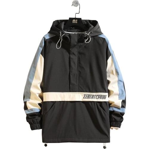 Spring Autumn Men Casual Streetwear Hoodie Jacket Man Waterproof Clothes Mens Windbreaker Coat Male Outwear Bomber Jacket