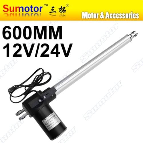 L600 24inch 600mm stroke Electric linear actuator DC 12V 24V 5 10 30mm/s Heavy Duty Pusher Progressive 600 300 100Kg furniture