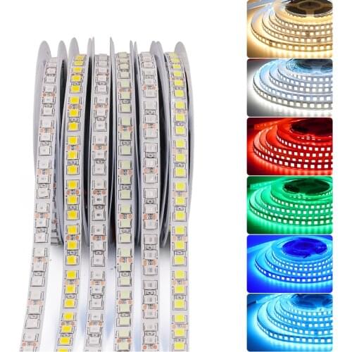DC 12V 5050 RGB LED Strip 2835 5054 LED Light Strip Waterproof Flexible Tape LED Light Lamp For Indoor Decoration 5m