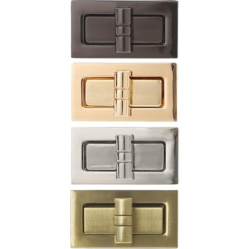THINKTHENDO Metal Rectangle Shape Clasp Turn Locks Twist Lock DIY Handbag Bag Purse Hardware Bag Accessories New Fashion 2018