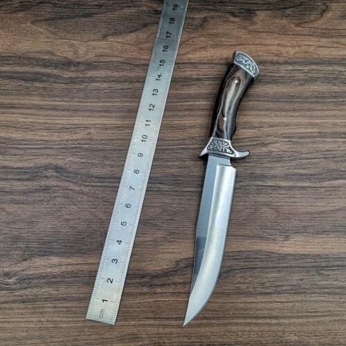 New Arrival High-End Hunting Straight Blade Rescue Knife Camping Fixed Blade Mirror Light Tactical Knife EDC Tool