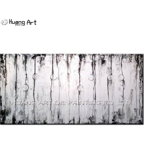 Popular Art Hand Painted Modern White and Black Abstract Oil Painting On Canvas Wall Painting for Home Decor Oil Picture Art