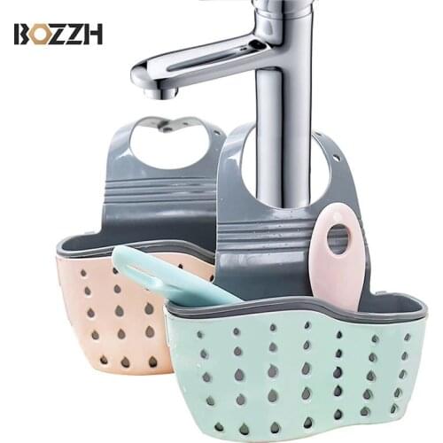 BOZZH Portable Hanging Sink Drain Organizer Durable Layer Design Sink Sponge Holder Sink Soap Holders Racks Storage Basket
