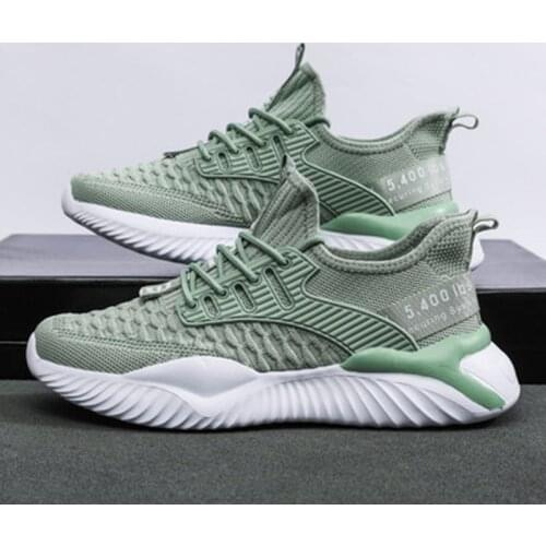 Casual sports shoes stretch fly woven mesh mens shoes comfortable trend casual mens shoes 2021 mens shoes summer new style