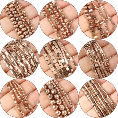 43 styles Irregular Natural Hematite Beads Rose Gold Plated Retention Color Diy Jewelry Making Bracelet Necklace 15