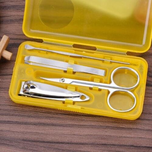 Professional Pedicure Manicure Set Case Nail Care Cuticle Clipper Tool Kit 4pcs New