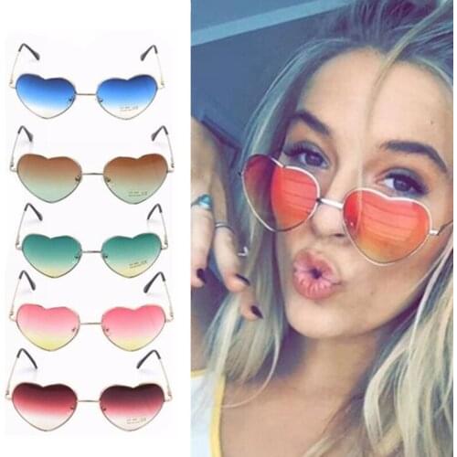 Heart Sun Glasses Universal Mirror Heart Coating Lens Reflective Mirror Lens Outdoor Gradient Goggles Driving Accessories