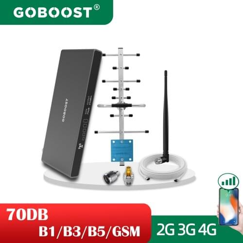 GOBOOST Amplifier 4G Cellular Signal Booster CDMA GSM 1800 2100 900 850 MHZ Repeater UMTS LTE 3G Cell Phone Antenna Kit for Home