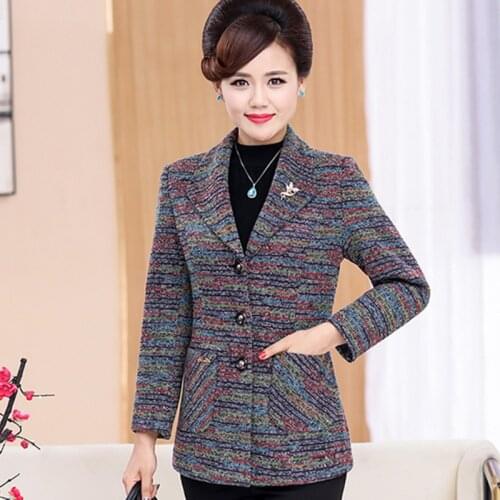 Spring womens blazer fashion woolen Suit coat womens Single Breasted suit autumn plus size female woolen Suit jacket Slim