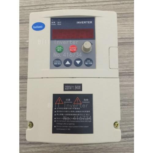 VFD Inverter ZW-S1-2T Inverter 1.5KW/2.2KW Single-Phase 110V/220V Input and Three-Phase Motor with 2M Cable and Panel wyt01