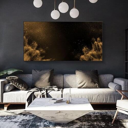 Explosion Black Background Oil Painting Scandinavian Posters and Prints Cityscape Canvas Art Wall Picture for Living Room
