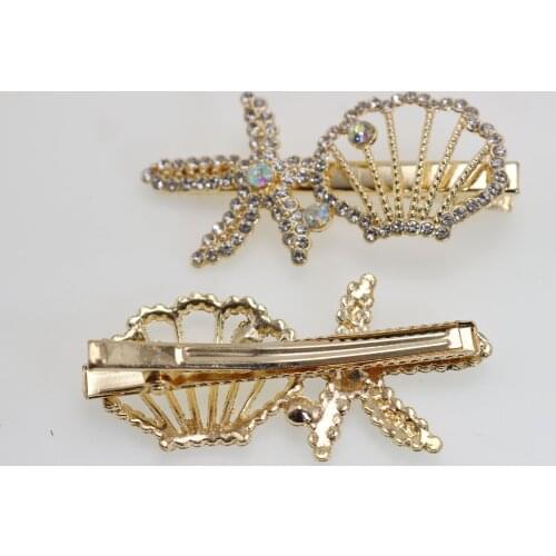 Womens Girls Pearl Hair Clip Gold Hairpin Slide Grips Barrette Hair Accessories 60mmX35mm
