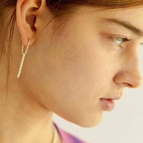 1Pair Punk Tassel Long Chain Beaded Dangle Earrings for Women