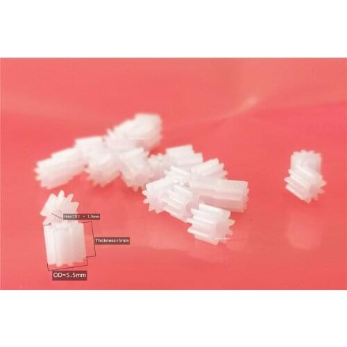 0.5M 9T 1.9mm HOLE 2mm fitting spindle gear Robot model accessories drive plastic gear