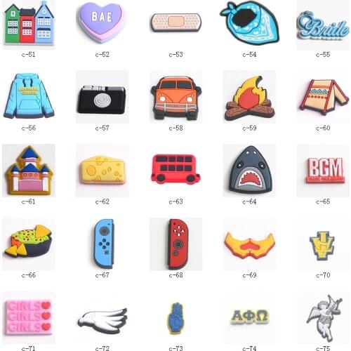 1pcs Hot Cartoon Image PVC Shoe Charms CAR BGM OMG football JIBZ Croc Charms Shoes Decoration for Kids Xmas Gift