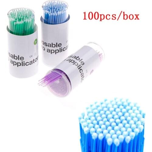 100PCS/Lot Disposable Eyelash Brushes Swab Microbrushes Eyelash Extension Tools Individual Eyelashes Removing Tools Applicators