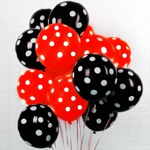 15pcs 12inch Red Black Orange Polka Dot Latex Balloons Baby Shower Birthday Halloween Party Decorations Kids Toys Ladybug Balls