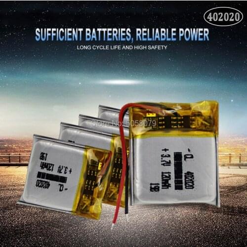 5pcs 3.7V 120mAh 402020 Lithium Polymer Li-Po li ion Rechargeable Battery cells For Mp3 MP4 MP5 GPS PSP mobile bluetooth