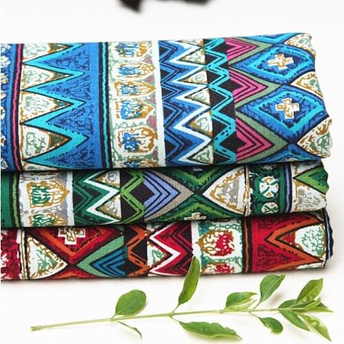 50cm * 145cm / Piece, Wavy Printing Linen Patchwork Cloth,Clothing,Skirt,Tablecloth,Curtain,Puppet Fabric, DIY Handmade Material