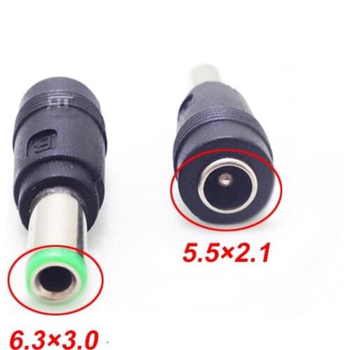 COMPSON 1PCS 5.5 x 2.1mm Female to 6.3 x 3.0mm Male DC Connector Power Adapter 180-degree 5.5 x2.1 to 6.3 x 3.0
