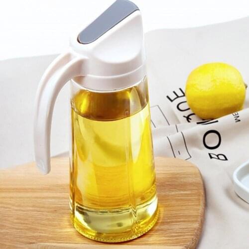 Leakproof Glass Oil Bottle Seasoning Oil Bottle Sauce Bottle Oil Storage Bottles Can Automatic Opening Seasoning with Handle