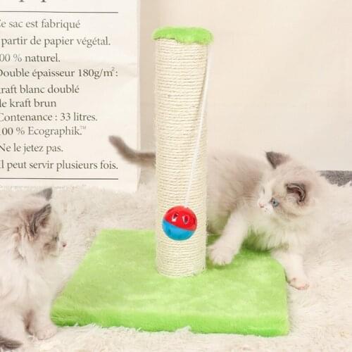 Cats Scratcher Scratching Pole Tree Fun Sisal Scratch Tower Kitten Climbing Frame For Cats Pet Toy Small Bell Cute Toy For Pets