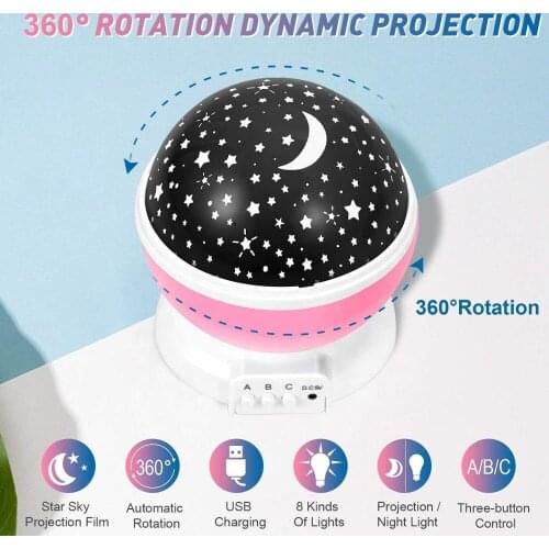 Colorful Romantic Cosmos Star Master LED Light Projector Lamp Night Light Decoration For Home Party Rotating Sleep LED USB
