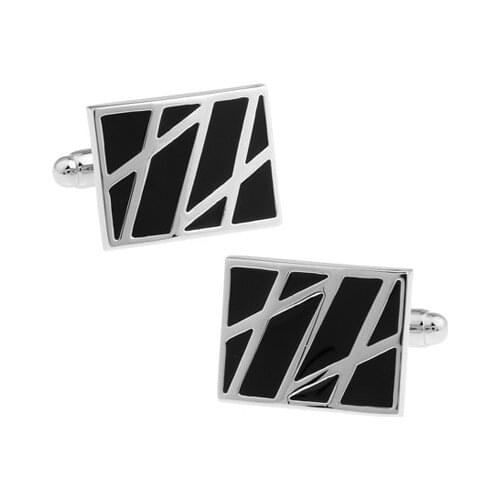 Men Gift Business Fashion Black Rectangle Style Black Colour Copper Wholesale Cuff Links