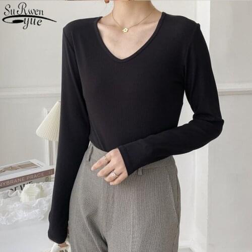 Autumn Clothes Women Korean Fashion Long Sleeve Top Female Solid Slim Womens Blouse Mature Office Lady Style Shirts Women 11877