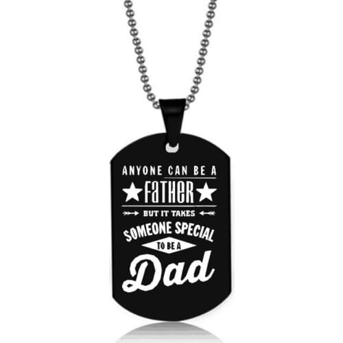 Fashion You Are My Super Hero Dad Stainless Steel Pendant Necklace Black Metal Necklaces For Men Jewelry Love Gifts For Father