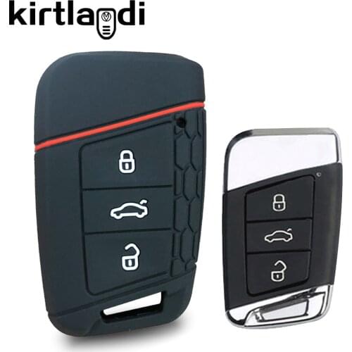 Silicone key holder shell case for Skoda Octavia Kodiaq Karoq for Volkswagen VW Polo Passat B8 Tiguan 2 for seat car key cover