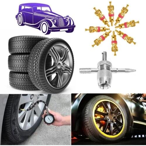 VODOOL 20Pcs/Set Car Motorcycle Truck Tyre Tire Valve Cores Replacement Air Condition Valve Stem With 4-in-1 Remover Repair Tool