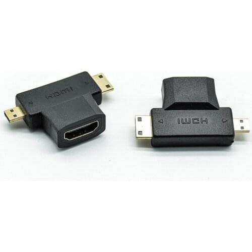 1pc 3 in 1 HDMI to Micro/MiniHDMI Adapter HD Connector Adapter Mobile Phone,tablet