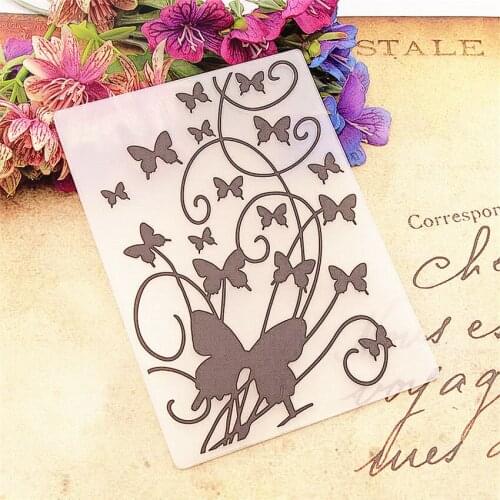 10.5x14.8cm butterfly Embossing folders Plastic bump Scrapbooking DIY Template Fondant indentation Cake Photo Album Card Make