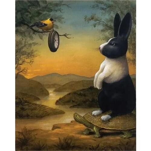 2021 New 5D DIY Full Round/Square Diamond Painting"Bunny & Bird"Cross Stitch 3D Embroidery Rhinestone Mosaic Home Decor Y1648