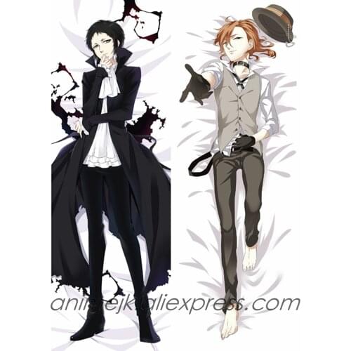 Anime JK Bungo Stray Dogs Akutagawa Ryuunosuke Nakahara Chuuya Dakimakura Male Body Pillowcase Hug Pillow Case