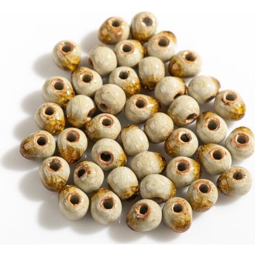 10# 40pcs Unique Ceramic Beads Not Glass DIY Porcelain Bead For Jewelry Making 10mm Beads #A302C