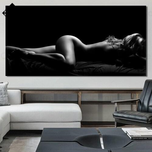 Black and White Wall Art Pictures Nordic Style Home Decor Sexy Naked Lady Paintings for Interior Modern Minimalist Room Decor