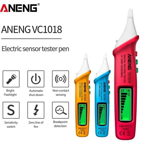 ANENG VC1018 Electric Sensor Tester Pen Digital Intelligent AC Voltage Meter 1000V Voltmeter Buzzer Detector Electric Tool CA