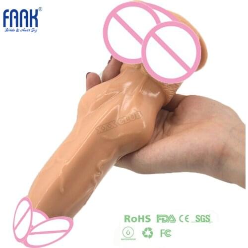 FAAK 20.8x6.5cm flexible solicone Rocket Dildo, no smell flexible penis with suction cup,Filling Anus vagina Sex Toys for Woman