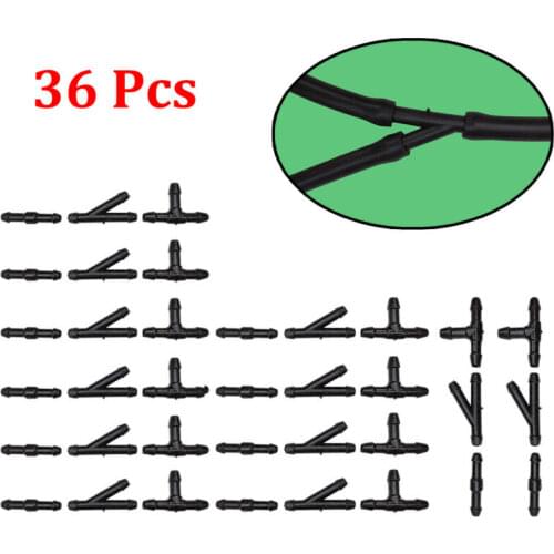 Hot Sale 36pcs Windshield Washer Hose Connector Water Tube T/Y/I Type Splitter Fittings