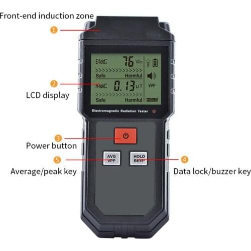 New EMF Meter Electromagnetic Radiation Detector Handheld Digital Lcd Dosimeter Tester For Electric Field Radiation Ghost Meter