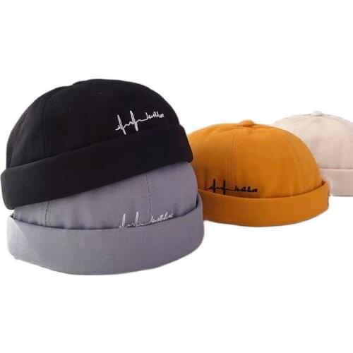 New Hip Hop Cotton Brimless Docker Cap Adjustable Street Casual Lovers Visor-Less Sailor Skullcap Beanie Hat