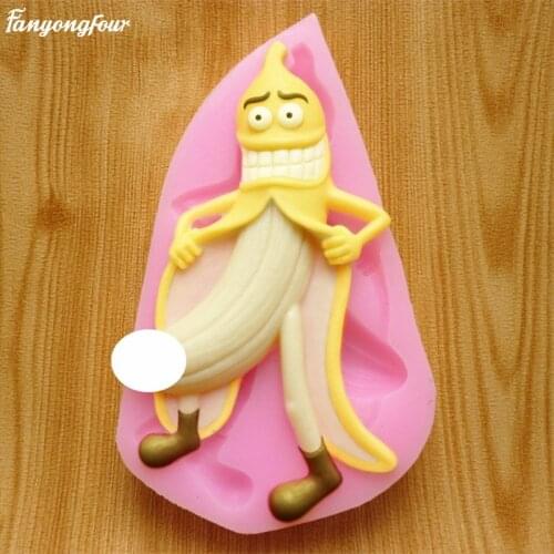 Creative banana cake silicone mold candy jelly chocolate cake mold decoration cooking tools