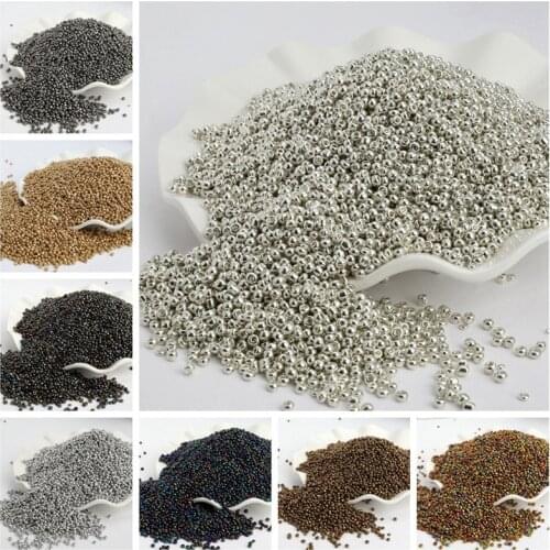 3mm 500pcs/lot Austria Crystal Round Hole Beads Gun Black Color Czech Glass Seed Beads For Jewelry Making DIY Accessories