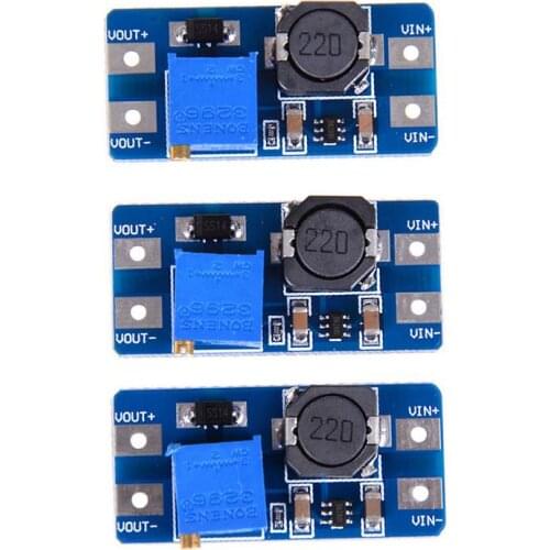 LBER 3Pcs Input 2V-24V Dc-Dc 5V/9V/12V/28V Boost Converter Adjustable Step Up Power Supply Pcc Board Moudle