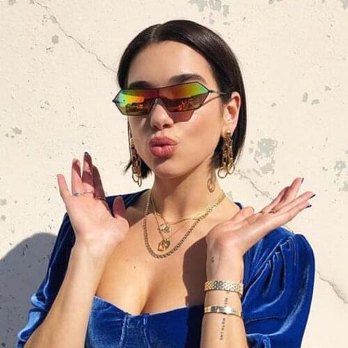 Small Sunglasses Women Vintage Rectangle Sunglass Metal Polygon Retro Ladies Shades Punk Sunnies Brand Designer Unique Sun Glass