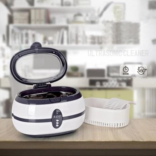 Small ultrasonic cleaner household eyewear jewelry watch razor denture coin cleaning instrument fashion gift 600ml
